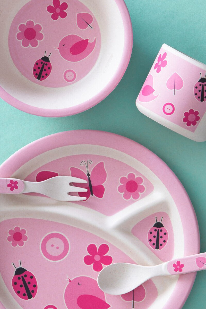 Eden Kids 5 Piece Pink Bamboo Dinner Set - Joe’s Haven