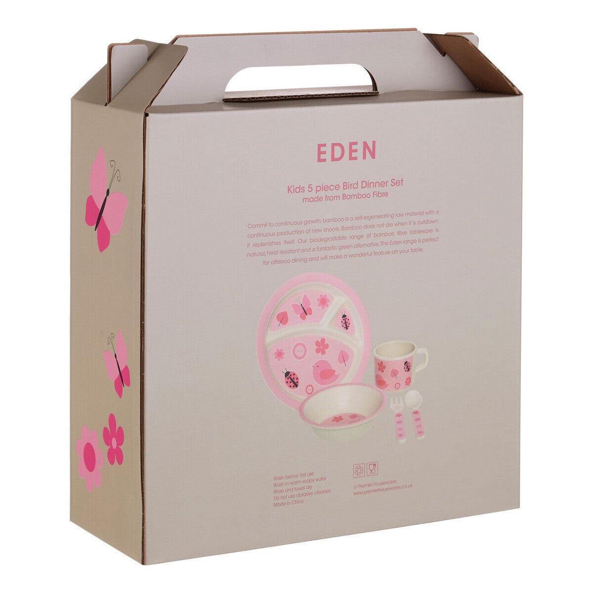 Eden Kids 5 Piece Pink Bamboo Dinner Set - Joe’s Haven