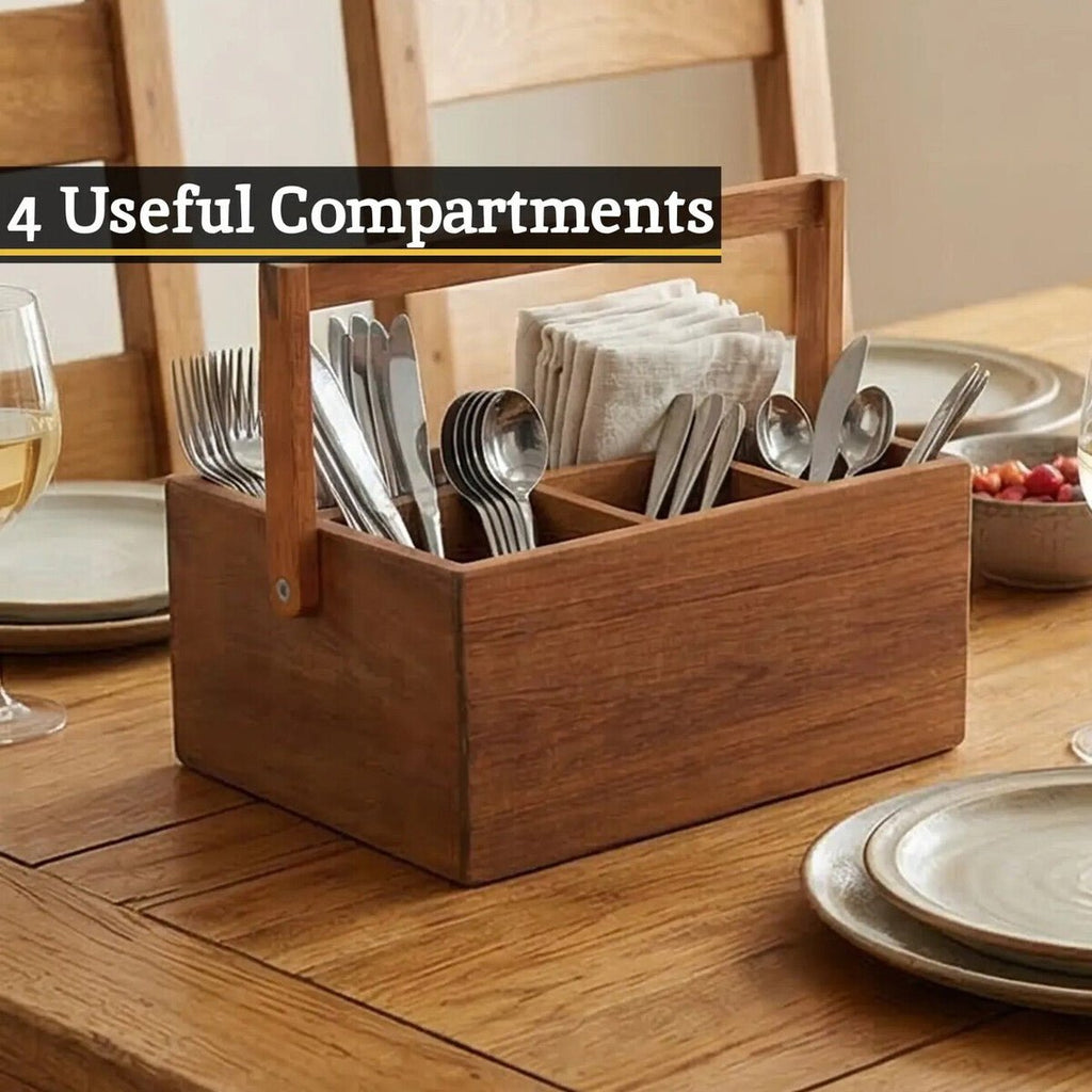 Socorro Acacia Cutlery Caddy - Joe’s Haven