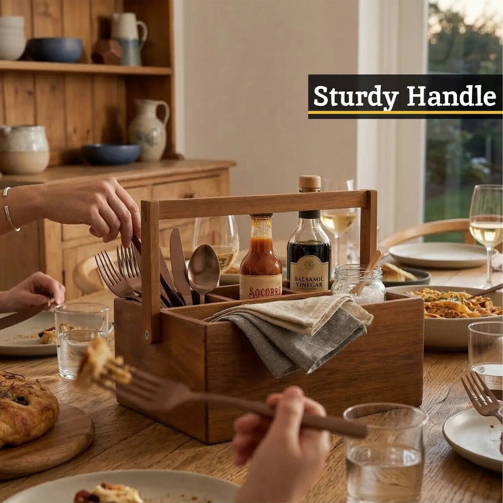 Socorro Acacia Cutlery Caddy - Joe’s Haven