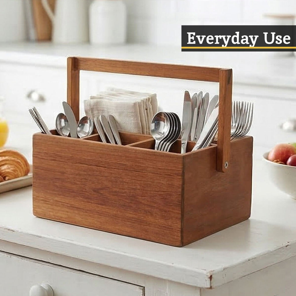 Socorro Acacia Cutlery Caddy - Joe’s Haven