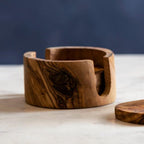 Kora Set Of 4 Olive Wood Round Coasters - Joe’s Haven