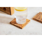 Kora Set Of 4 Olive Wood Square Coasters