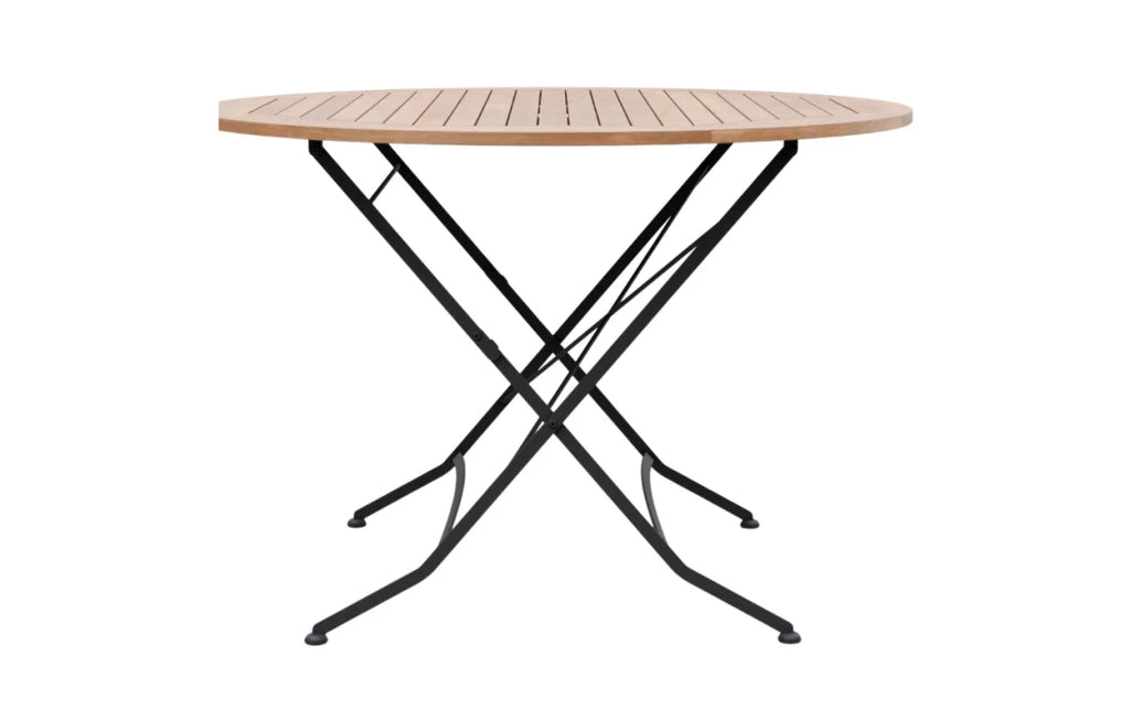 Sicily 4 Seater Teak and Wrought Iron Round 110cm Garden Dining Set - Joe’s Haven