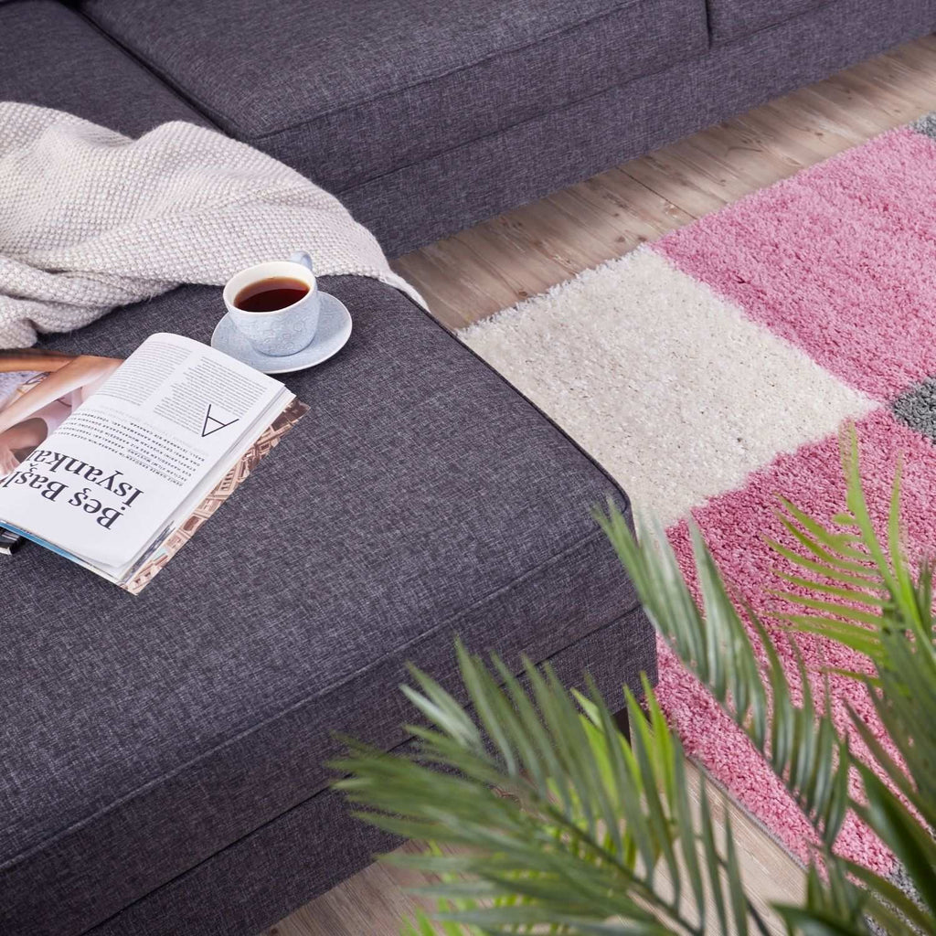 Myshaggy Geometric Pink Rug - Joe’s Haven