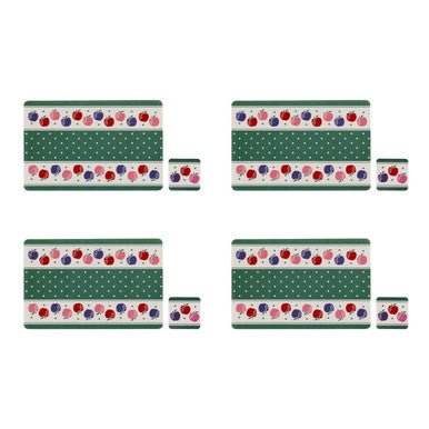 Set Of 4 Candy Apple Placemats And Coasters - Joe’s Haven