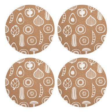Besa Set Of Four Cork Round Placemats - Joe’s Haven