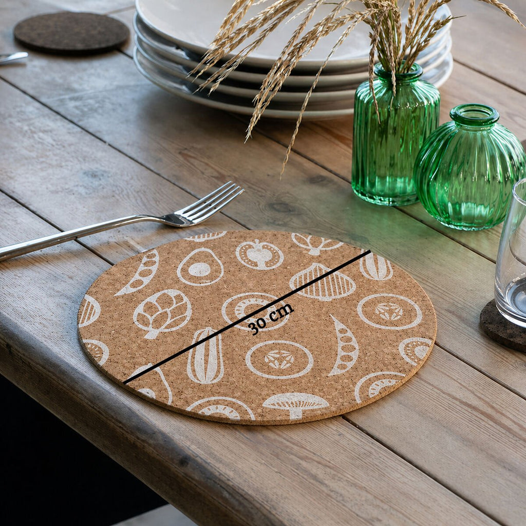 Besa Set Of Four Cork Round Placemats - Joe’s Haven
