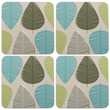 Green Leaves Set Of Four Coasters - Joe’s Haven