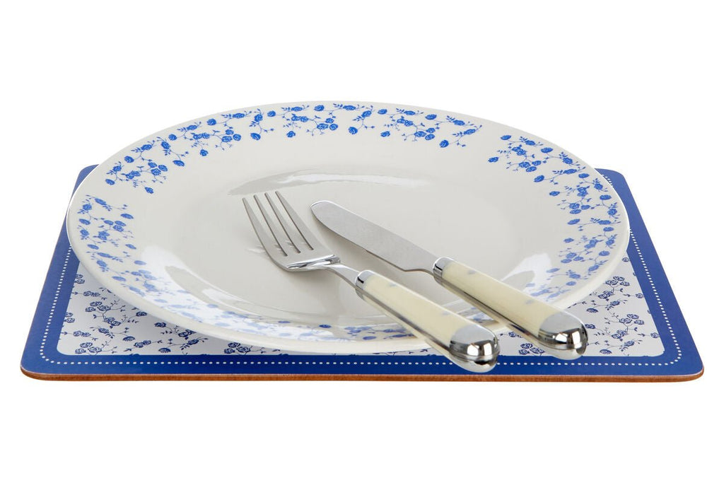 Blue Rose Set Of Four Placemats - Joe’s Haven