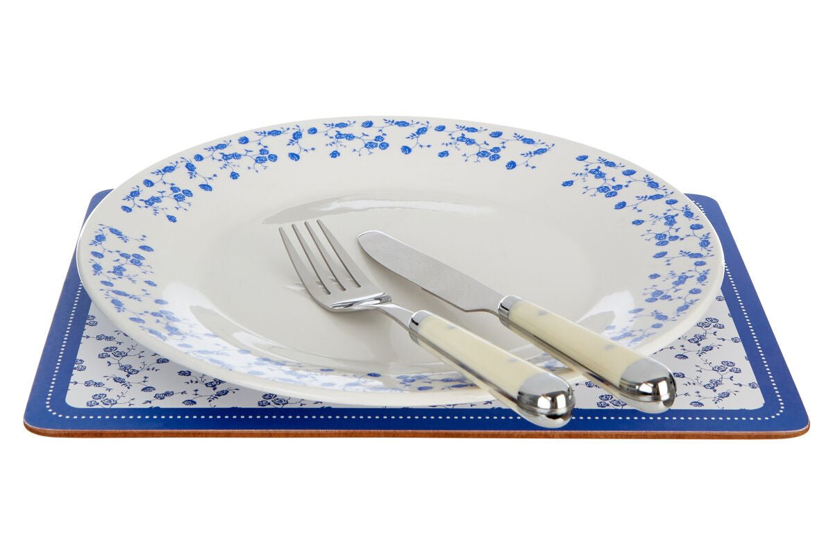 Blue Rose Set Of Four Placemats - Joe’s Haven