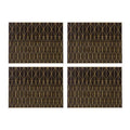 Geome Set Of 4 Leather Effect Black And Gold Prism Placemats - Joe’s Haven