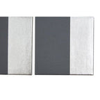 Geome Set Of 4 Leather Effect Grey And Silver Coasters - Joe’s Haven