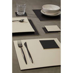 Geome Reversible Black And Cream Placemat And Coaster Set Of 4 - Joe’s Haven