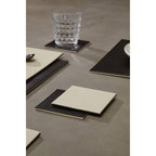 Geome Reversible Black And Cream Placemat And Coaster Set Of 4 - Joe’s Haven