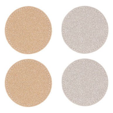 Geome Set of 4 Reversible Gold And Silver Glitter Coasters - Joe’s Haven