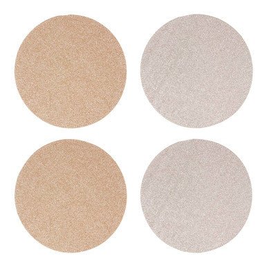 Geome Set of 4 Reversible Gold And Silver Glitter Placemats - Joe’s Haven