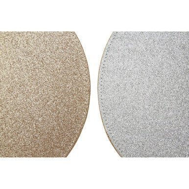 Geome Set of 4 Reversible Gold And Silver Glitter Placemats - Joe’s Haven