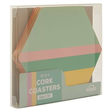 Mimo Set Of 4 Miami Striped Gold Foil Coasters - Joe’s Haven