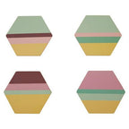 Mimo Set Of 4 Miami Striped Gold Foil Coasters - Joe’s Haven
