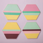 Mimo Set Of 4 Miami Striped Gold Foil Coasters - Joe’s Haven