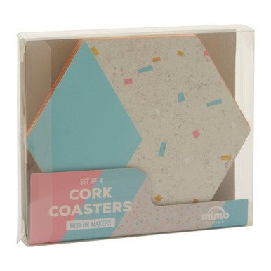 Mimo Set Of 4 Hexagonal Cork Coasters - Joe’s Haven