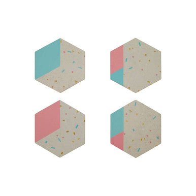 Mimo Set Of 4 Hexagonal Cork Coasters - Joe’s Haven