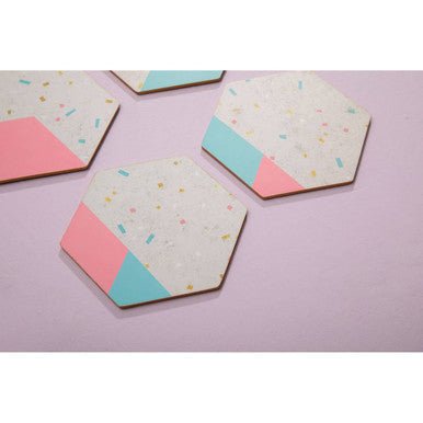Mimo Set Of 4 Hexagonal Cork Coasters - Joe’s Haven