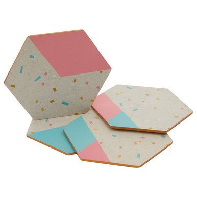 Mimo Set Of 4 Hexagonal Cork Coasters - Joe’s Haven