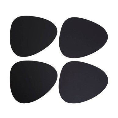 Catlins Pebble 4Pc Black Leather Placemats - Joe’s Haven