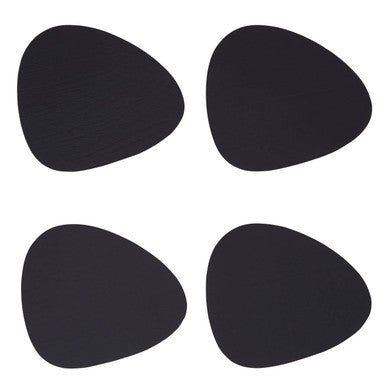 Catlins 4Pc Pebble Black Leather Coasters - Joe’s Haven