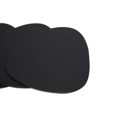Catlins 4Pc Pebble Black Leather Coasters - Joe’s Haven