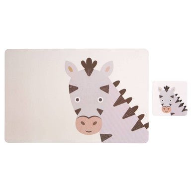 Effy Set Of 2 Zebra Placemat And Coaster - Joe’s Haven