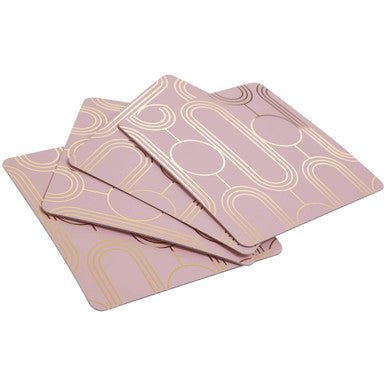 Frosted Deco Set Of 4 Pink Coasters - Joe’s Haven