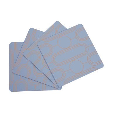 Frosted Deco Set Of 4 Blue Coasters - Joe’s Haven