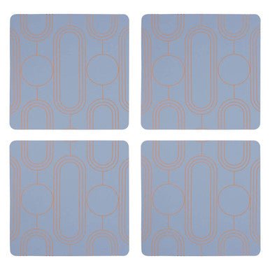 Frosted Deco Set Of 4 Blue Coasters - Joe’s Haven