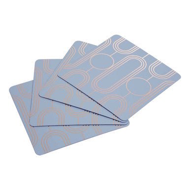 Frosted Deco Set Of 4 Blue Coasters - Joe’s Haven
