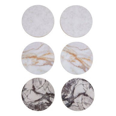 Mimo 6Pc Marble Effect Assorted Cork Coasters - Joe’s Haven