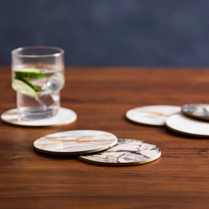 Mimo 6Pc Marble Effect Assorted Cork Coasters - Joe’s Haven