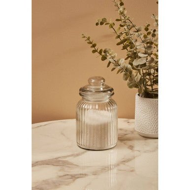 Abbie Ribbed Glass Storage Jar 1000ml - Joe’s Haven