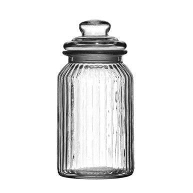 Ribbed Glass Storage Jar 1300Ml - Joe’s Haven