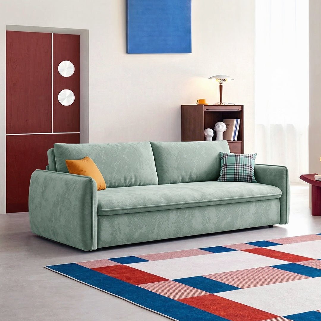 Fernandez Two Seater, Three Seater Sofa Bed With Storage, Suede - Joe’s Haven