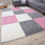 Myshaggy Geometric Pink Rug - Joe’s Haven