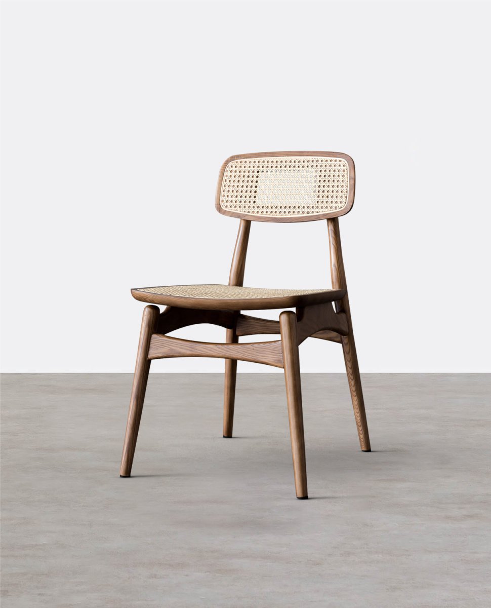 Hans Style Rattan Dining Chair, Light Oak - Joe’s Haven
