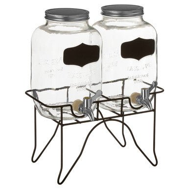 Grocer Set Of 2 Drink Dispensers With Stand - Joe’s Haven