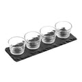 4 Ribbed Glass Bowls Slate Tray Set - Joe’s Haven
