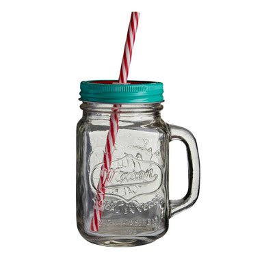 Bocal Embossed Mason Square Jar Mug With Watermelon Lid - Joe’s Haven