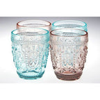 Fleur Set Of Four Pink and Blue Glass Tumblers - Joe’s Haven