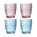 Fleur Set Of Four Pink and Blue Glass Tumblers - Joe’s Haven