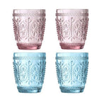 Fleur Set Of Four Pink and Blue Glass Tumblers - Joe’s Haven